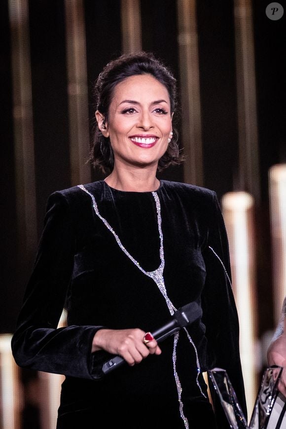 Leïla Kaddour-Boudadi (enceinte de son premier enfant) lors de la 35ème cérémonie des Victoires de la musique à la Seine musicale de Boulogne-Billancourt, le 14 février 2020. © Cyril Moreau/Bestimage