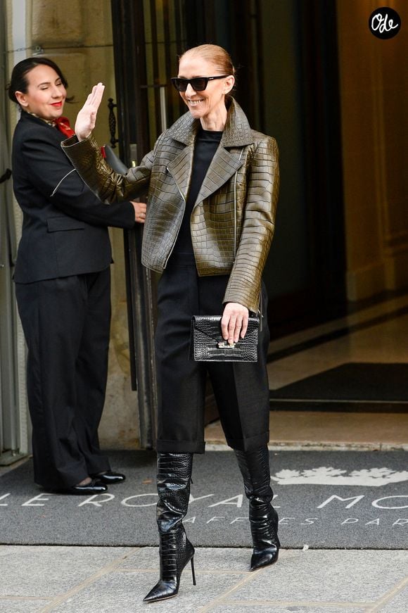 Alors qu'elle enchaînait quelques pas de danse, Céline Dion s'est retrouvée en équilibre sur une jambe avant de faire un petit saut... et de basculer en arrière.

Céline Dion acclamée par ses fans à la sortie du palace Royal Monceau à Paris, France, le 31 août 2026. © Bestimage
