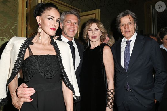 Adriana Abascal et son compagnon le prince Emmanuel-Philibert de Savoie, Alba Parietti, Fabio Adami au Concerto pour la paix de Omar Harfouch dans la chambre de députés à Rome en Italie le 29 avril 2025. Photo par SGP / BESTIMAGE