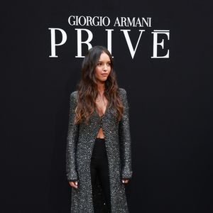 Lyna Khoudri au défilé Giorgio Armani Privé "Collection Haute Couture Automne/Hiver 2026-2027" lors de la Fashion Week de Paris, le 7 juillet 2026
