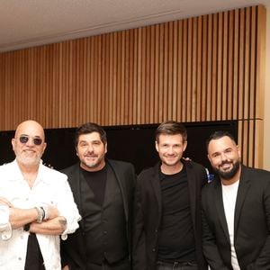 Pascal Obispo, Patrick Fiori, Il Cello en backstage de l'enregistrement de l’émission La Grande Fête de Carcassonne, diffusée le samedi 6 septembre à 21.10 sur France 2, dans la Cité Médiévale de Carcassonne, France, le 24 juin 2025. © Jack Tribeca/Bestimage