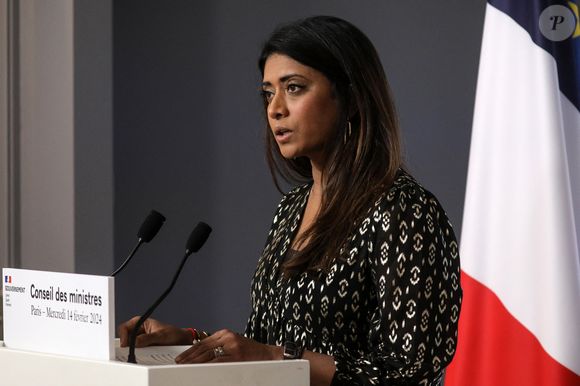 La porte-parole du gouvernement Prisca Thévenot, ministre du renouvellement démocratique, lors du compte rendu du conseil des ministres au palais de l'Elysée à Paris. Le 14 janvier 2023 
© Stéphane Lemouton / Bestimage