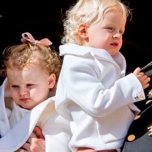 La princesse Charlène de Monaco avec la princesse Gabriella, le prince Albert II de Monaco avec le prince Jacques. La Fête Nationale de Monaco, également connue sous le nom de Fête du Prince Souverain, est actuellement célébrée chaque année à Monaco le 19 novembre 2016.  Photo by Robin Utrecht/ABACAPRESS.COM