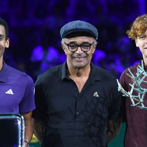 Jannik Sinner, Félix Auger-Aliassime et Yannick Noah - Jannik Sinner remporte le Rolex Paris Masters 2025 face à Félix Auger-Aliassime à la Défense Arena le 2 novembre 2025 . © Veeren/Bestimage