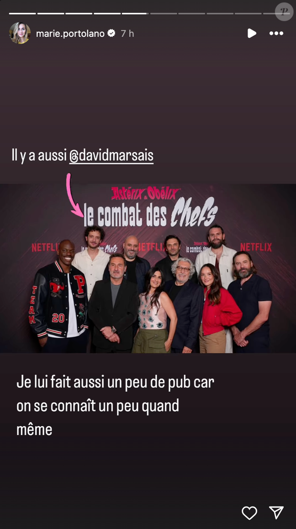 mais aussi ses acolytes du casting qu'elle connaît bien. 

Capture d'écran de la story du compte Instagram de Marie Portolano du 30/04/2025