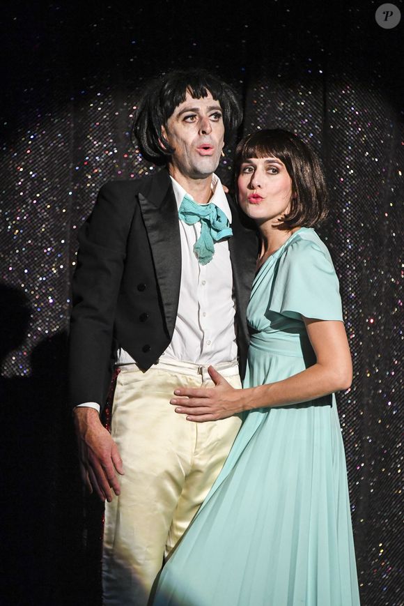 Filage  du spectacle "Rétro Futur" avec Gilles et Corinne Bénizio (Shirley et Dino) et 5 complices (Arnaud Aymara, Frédéric Blin, Diane Bonnet, Grégory Lackovic et Ricardo Lo Giudice) au WIP la Villette à Paris le 8 septembre 2016. © Pierre Perusseau/Bestimage