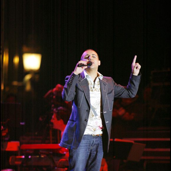 Faudel sur la Place de la Concorde à Paris pour fêter la victoire de Nicolas Sarkozy à l'élection présidentielle le 7 mai 2007. © DOMINIQUE JACOVIDES / BESTIMAGE