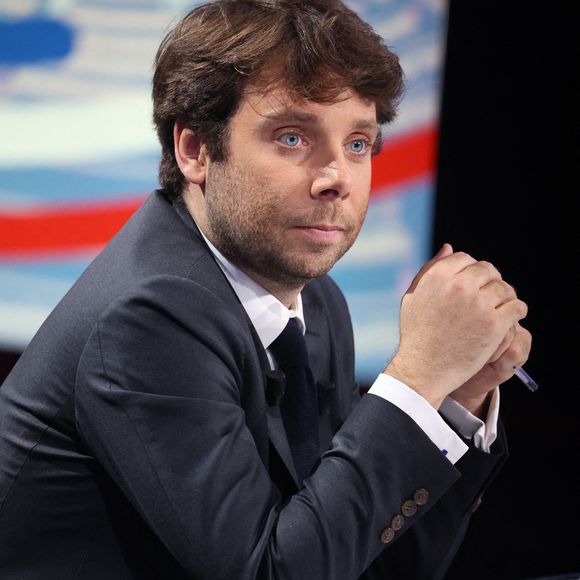 Benjamin Duhamel lors de l'émission pour le second tour des élections législatives 2024 organisée par la chaîne de télévision française BFMTV à Paris, France le 07 juillet 2024. Photo by Jerome Domine/ABACAPRESS.COM