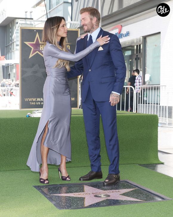 11 juin 2026, Los Angeles, Californie, États-Unis : David Beckham et Victoria Beckham lors d'une cérémonie en l'honneur de l'actrice Jessica Chastain, à qui l'on a décerné une étoile sur le Walk of Fame d'Hollywood. (Crédit photo : © Nina Prommer/ZUMA Press Wire / Bestimage)