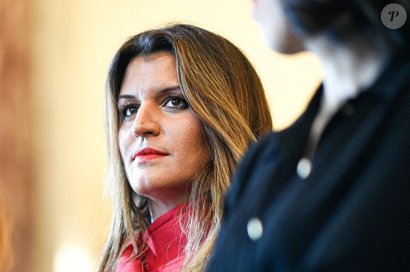 Marlène Schiappa lors de la cérémonie de remise du Prix Ilan Halimi récompensant des jeunes de moins de 25 ans engagés dans la lutte contre les préjugés racistes et antisémites, au ministère de la Justice, à Paris, France, le 13 février 2023. Photo par Victor Joly/ABACAPRESS.COM