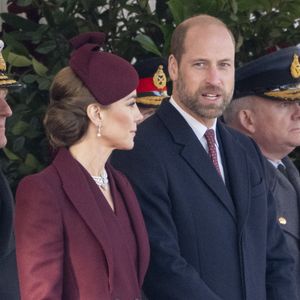 Le prince William, prince de Galles, et Catherine (Kate) Middleton, princesse de Galles, - Cérémonie d'accueil pour la visite d'État de l'émir du Qatar à Londres, le 3 décembre 2024 (GOFF INF / BESTIMAGE).