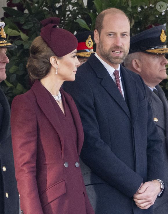 Le prince William, prince de Galles, et Catherine (Kate) Middleton, princesse de Galles, - Cérémonie d'accueil pour la visite d'État de l'émir du Qatar à Londres, le 3 décembre 2024 (GOFF INF / BESTIMAGE).