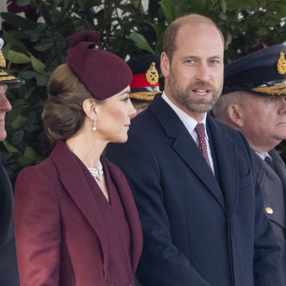 Le prince William, prince de Galles, et Catherine (Kate) Middleton, princesse de Galles, - Cérémonie d'accueil pour la visite d'État de l'émir du Qatar à Londres, le 3 décembre 2024 (GOFF INF / BESTIMAGE).