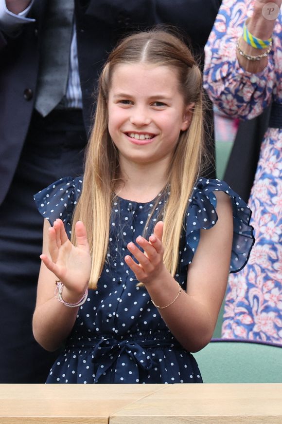 La princesse Charlotte dans la loge royale lors de la finale du simple messieurs le dernier jour des championnats de tennis de Wimbledon à Londres, Royaume-Uni, le 14 juillet 2024.  Photo by Stephen Lock/i-Images/ABACAPRESS.COM