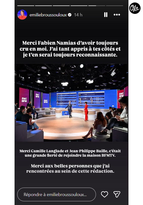 Emilie Broussouloux sur Instagram