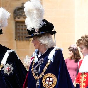 Le roi Charles III d'Angleterre et Camilla Parker Bowles, reine consort d'Angleterre - Service de l'Ordre de la Jarretière au Château de Windsor, Royaume Uni, le 17 juin 2024. © Kirsty Wigglesworth/WPA-Pool/Bestimage