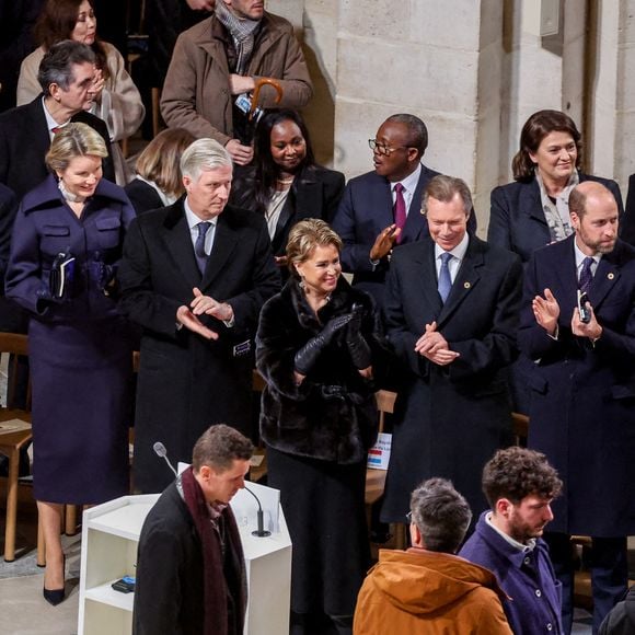 Le prince Albert II de Monaco, La reine Mathilde de Belgique, Le roi Philippe de Belgique La grande-duchesse Maria Teresa de Luxembourg, Le prince William, prince de Galles, Cérémonie de réouverture de la cathédrale Notre-Dame de Paris, le 7 décembre 2024. Joyau de l’art gothique, lieu de culte et de culture, symbole universel de la France et de son histoire, la cathédrale de Notre-Dame de Paris rouvre ses portes les 7 et 8 décembre, cinq ans après le terrible incendie qui l’avait ravagée le 15 avril 2019. 
© Dominique Jacovides / Bestimage