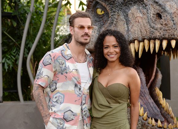 Christina Milian et son mari M Pokora (Matt Pokora) à la première du film "Jurassic World Dominion" à Los Angeles, le 6 juin 2022.