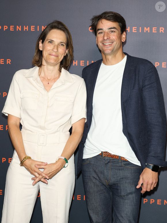 Claire Fournier et son mari Julian Bugier - Première du film "Oppenheimer" au Grand Rex à Paris le 11 juillet 2023. © Coadic Guirec/Bestimage