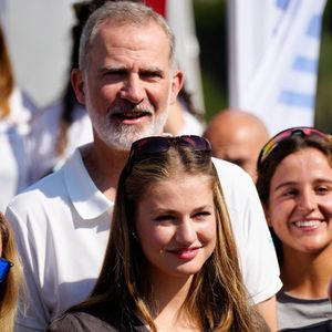 Le roi Felipe VI d'Espagne et sa fille la princesse Leonor assistent à la 43ème Coupe du Roi Mapfre à Palma de Majorque le 2 aout 2025. photo par LALO YASKY / BESTIMAGE