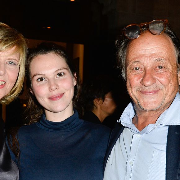 Chantal Ladesou avec sa fille Clémence Ansault enceinte et son mari Michel Ansault - Inauguration du théâtre de la Tour Eiffel à Paris le 16 octobre 2017. © Coadic Guirec/Bestimage