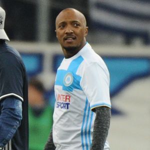 Soprano (Saïd M'Roumbaba) - People au match de football entre l'Olympique de Marseille et le Paris-Saint-Germain au stade vélodrome à Marseille le 26 février 2017. Ultra-dominateur, le PSG s'est imposé facilement à Marseille (5-1)  
Agence / Bestimage