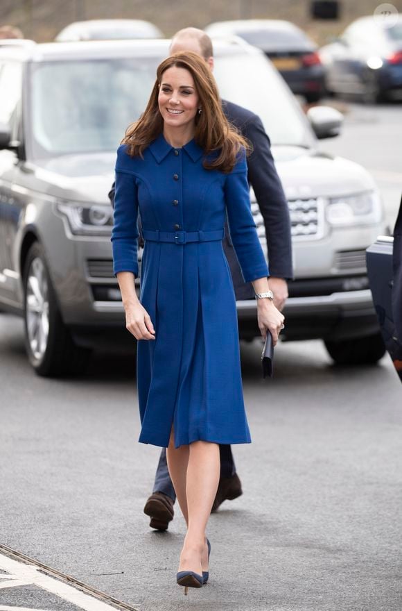 Catherine (Kate) Middleton, duchesse de Cambridge, inaugure officiellement le nouveau centre de technologie des composites de McLaren Automotive à Rotherham, Royaume Uni, le 14 novembre 2018.
