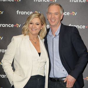 Flavie Flament, Julien Arnaud - Photocall à l'occasion des 40 ans de l'émission "Télématin" au siège de France Télévisions à Paris le 6 février 2025. © Coadic Guirec/Bestimage