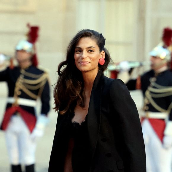 Tatiana Silva a modifié l'orthographe du prénom choisi à l'origine.

Tatiana Silva (enceinte, ancienne miss Belgique) arrivant au dîner d'état au palais de l'Elysée à Paris en l'honneur de la visite du roi et de la reine de Belgique en France le 14 octobre 2024. © Dominique Jacovides / Bestimage