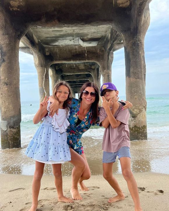 Delphine Colas et ses deux enfants Louise et Paul.