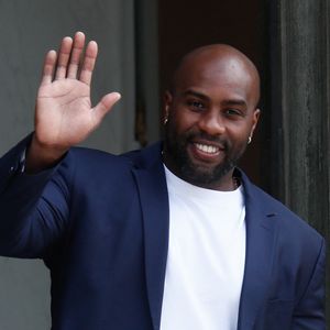On le sait intouchable en kimono, enchaînant les médailles d'or avec une facilité déconcertante.
Teddy Riner - Réception de l'équipe du Paris Saint-Germain (PSG) à l'occasion de leur titre de vainqueur de la Ligue des Champions au palais de l'Elysée à Paris, France © Christophe Clovis / Bestimage
