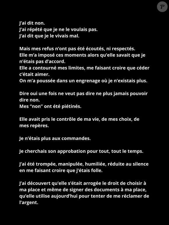 Capture d'écran du post Instagram de Hoshi.