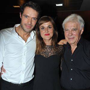 Nicolas, sa soeur Victoria et leur pere Guy Bedos - Aftershow du spectacle de Guy Bedos "La der des der" a l'Olympia a Paris. Le 23 décembre 2013 ©Bestimage