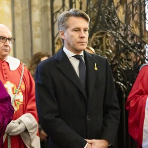 EXCLUSIF - S.A.S. Emanuele Filiberto Prince de Savoie et de Venise assiste à une messe solennelle célébrée par Mgr. Franco Lovignana, archevêque d'Aoste, la cérémonie se déroule en l'honneur des derniers souverains italiens Umberto II et Maria Jose d'Italie le 15 mars 2025 à Hautecombe, France. Photo by Marco Piovanotto/ABACAPRESS.COM