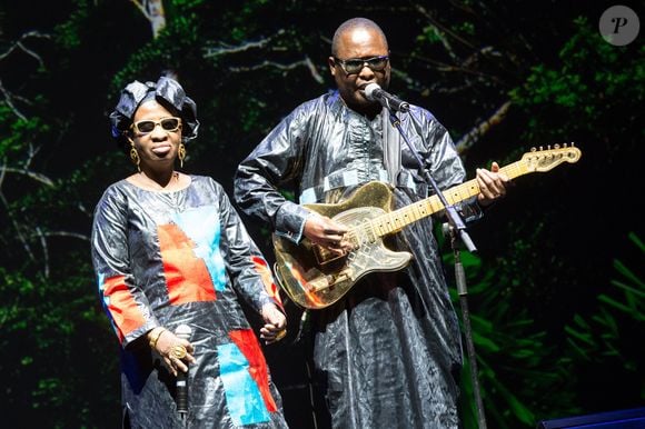 Amadou et Mariam (Amadou Bagayoko et Mariam Doumbia) - Cérémonie du prix Equateur 2015 au théâtre Mogador à Paris le 7 décembre 2015. Le Prix Équateur est décerné à des initiatives communautaires locales et autochtones dans le cadre de la Conférence mondiale sur les changements climatiques COP21. © Cyril Moreau / Bestimage