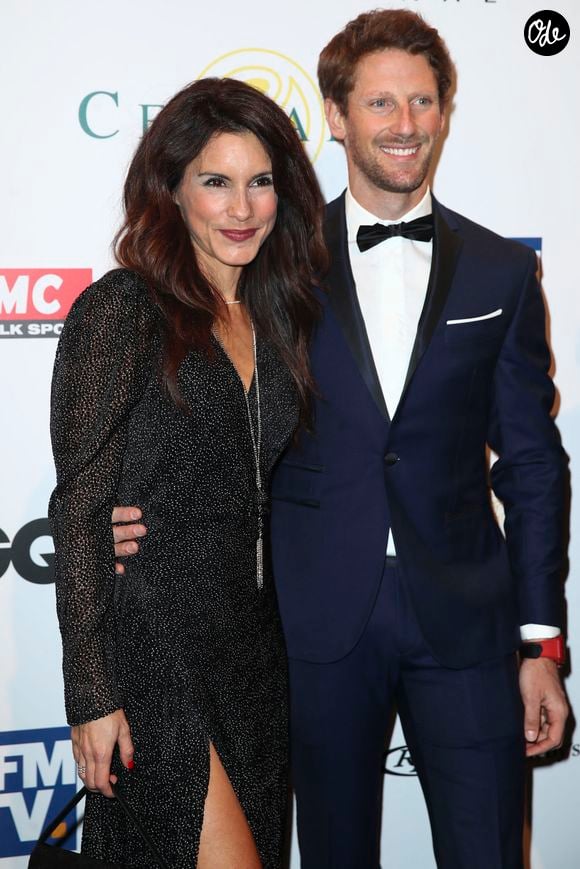 Romain Grosjean et sa femme Marion Jolles au festival international de l'automobile à Paris le 28 janvier 2020. © Gwendoline Le Goff / Panoramic / Bestimage