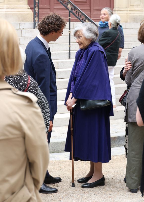 Exclusif - Elisabeth Gagarine la soeur de Macha Meril aux obsèques de sa soeur la princesse Hélène Gagarine en la cathédrale Saint-Alexandre-Nevsky, à Paris, France, le 20 août 2025. © Denis Guignebourg/Bestimage