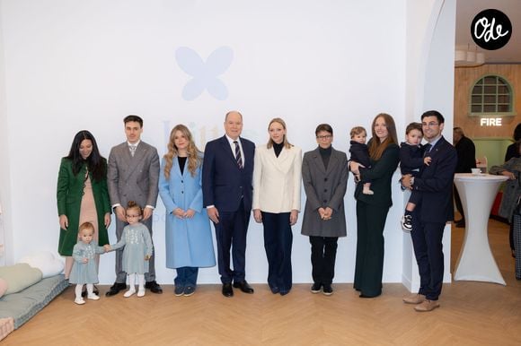 TT.SS.HH. Prince Albert II (Le prince Albert II de Monaco) and Princess Charlene of Monaco (La princesse Charlène de Monaco), H.S.H. Princess Stephanie of Monaco (La princesse Stéphanie de Monaco), Camille Gottlieb and Louis Ducruet with his daughters Victoire and Constance, attend the inauguration of ‘Little Wonders’ created by Marie Ducruet and Élise Rouillard. ‘Little Wonders’ is a dedicated children's area with games, educational activities and a café located on Boulevard Rainier III. © Olivier Huitel/Pool Monaco/Bestimage