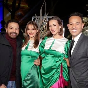 Kamel Ouali, Mohamed Bouhafsi, en backstage de l’émission "La grande soirée du 31 décembre de Paris" diffusée sur France 2 sur les Champs-Elysées à Paris, France, le 31 décembre 2024.  © Clovis-Tribeca/Bestimage
