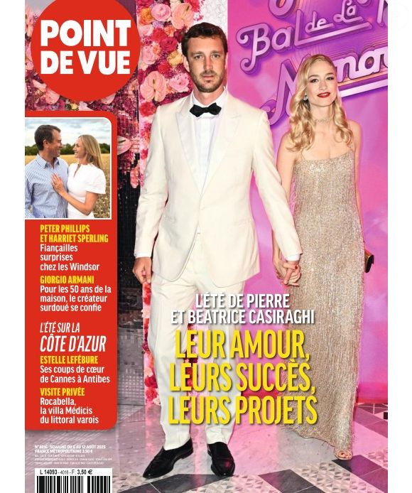 La Une du magazine "Point de vue" avec Pierre Casiraghi et Beatrice Borromeo en couverture