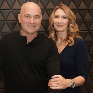Andre Agassi et sa femme Steffi Graf à l'inauguration d'une nouvelle boutique Longines à Las Vegas le 31 octobre 2018.  (Action Press / Bestimage)