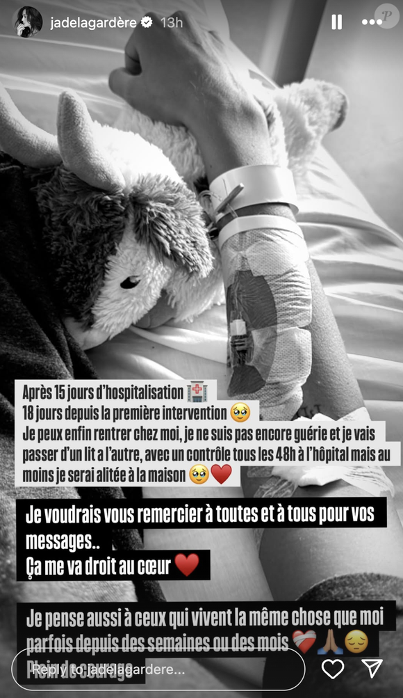 Capture d'écran de la story Instagram de Jade Lagardère.