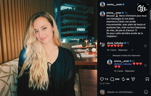 La comédienne évoque "plein de hauts et quelques bas", mais surtout beaucoup de bonheur.

Capture Instagram - Emma Smet