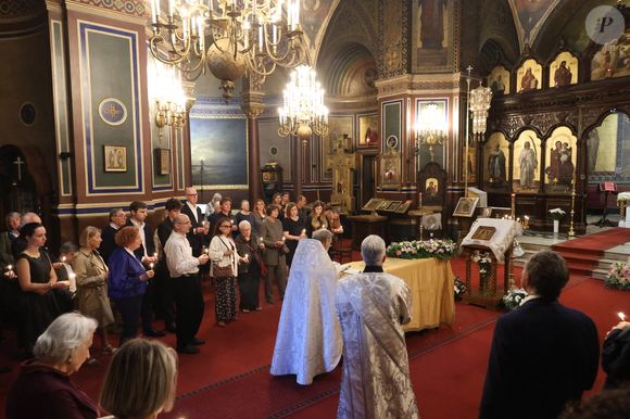 Exclusif - Macha Meril aux obsèques de sa soeur la princesse Hélène Gagarine en la cathédrale Saint-Alexandre-Nevsky, à Paris, France, le 20 août 2025. © Denis Guignebourg/Bestimage
