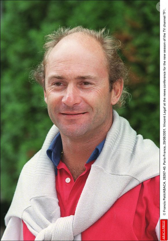 Vincent Lagaf à la conférence de presse de la nouvelle saison de la chaîne de télévision TF1, Paris-France, le 29/08/2001. Crédit Francis Petit/Abaca