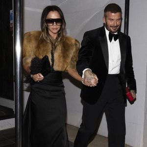 David et Victoria Beckham quittent le restaurant de Gordon Ramsay à Chelsea, Londres, Royaume-Uni, le 5 novembre 2025. Photo by Darren Fletcher/The Sun/News Licensing/ABACAPRESS.COM