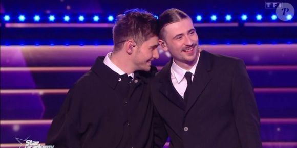 Julien Lieb et Pierre Garnier lors de la finale de la "Star Academy 2023"