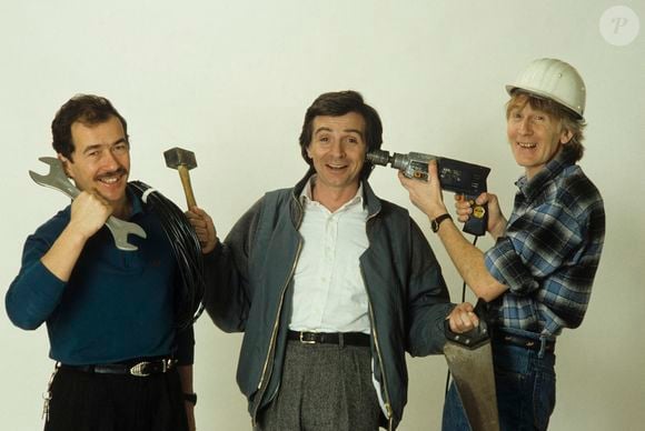 En France, à Paris, portrait en studio du groupe de comiques Les Charlots, le 31 janvier 1985. Michel MARIZY via Bestimage