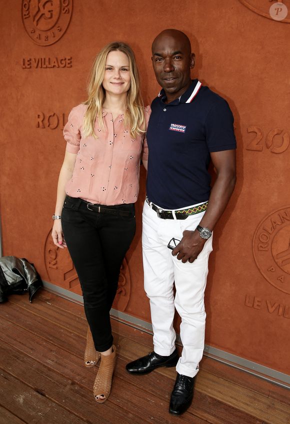 Lucien Jean-Baptiste et Aurélie Nollet au village des Internationaux de France de Tennis de Roland Garros à Paris le 2 juin 2018. © Dominique Jacovides-Cyril Moreau / Bestimage
