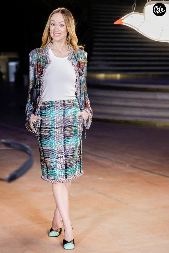 Olivia Wilde au photocall du défilé Chanel Collection Femme Prêt-à-Porter Printemps/Eté 2027 lors de la Fashion Week de Paris (PFW) au Grand Palais, à Paris, France, le 5 octobre 2026. © Olivier Borde/Bestimage